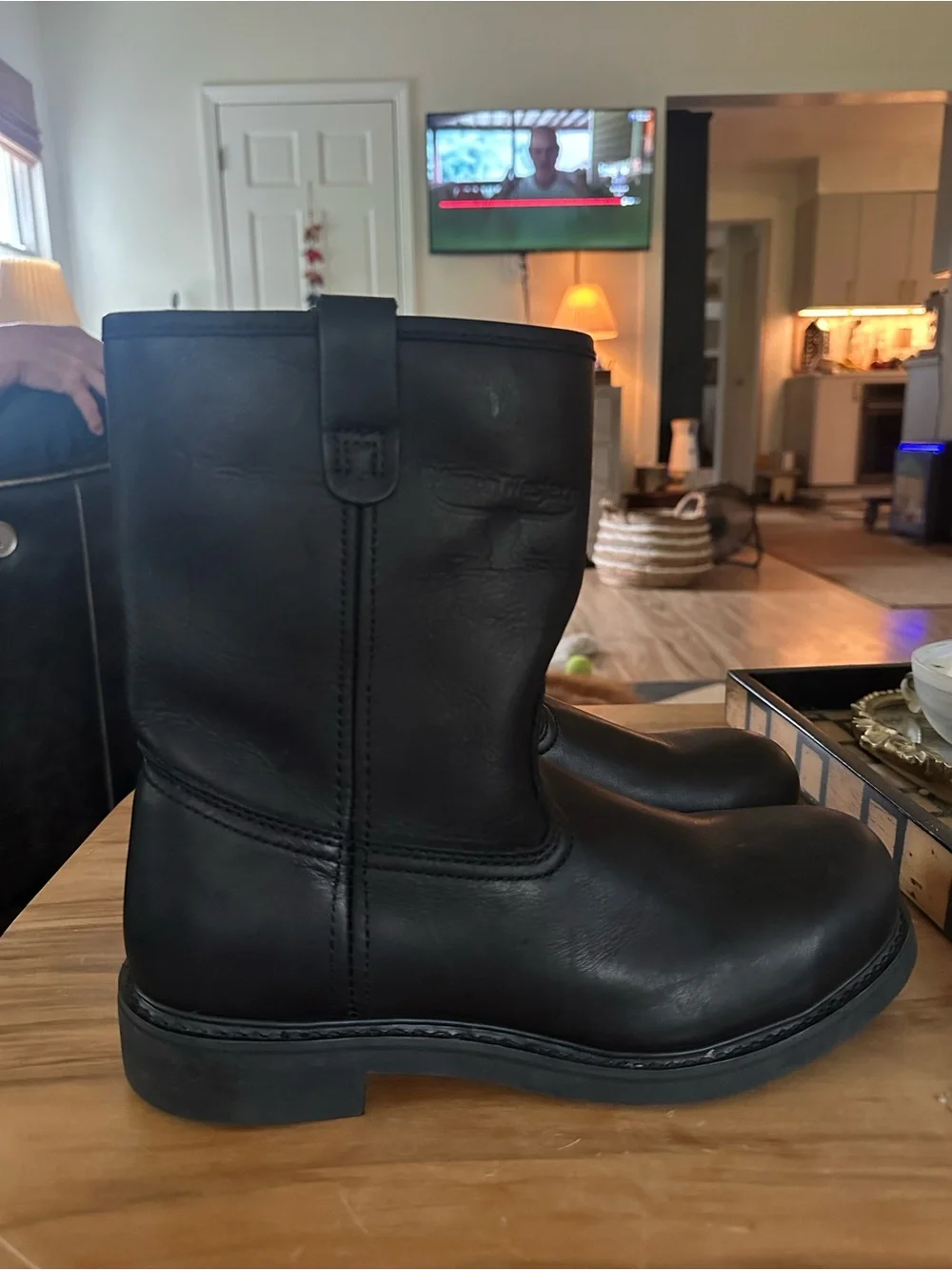 Mason Western Black Leather Pull-On boots new Size 9